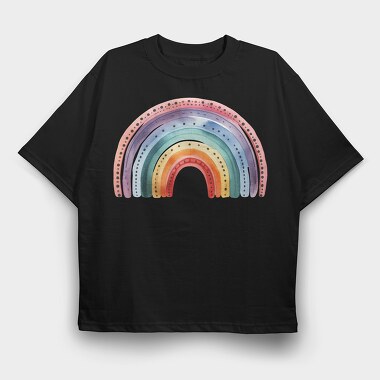 Watercolor Rainbow Clipart, Tricou Oversize Barbati (Unisex)