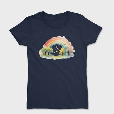 Watercolor Rainbow Fantasy, Tricou Femei