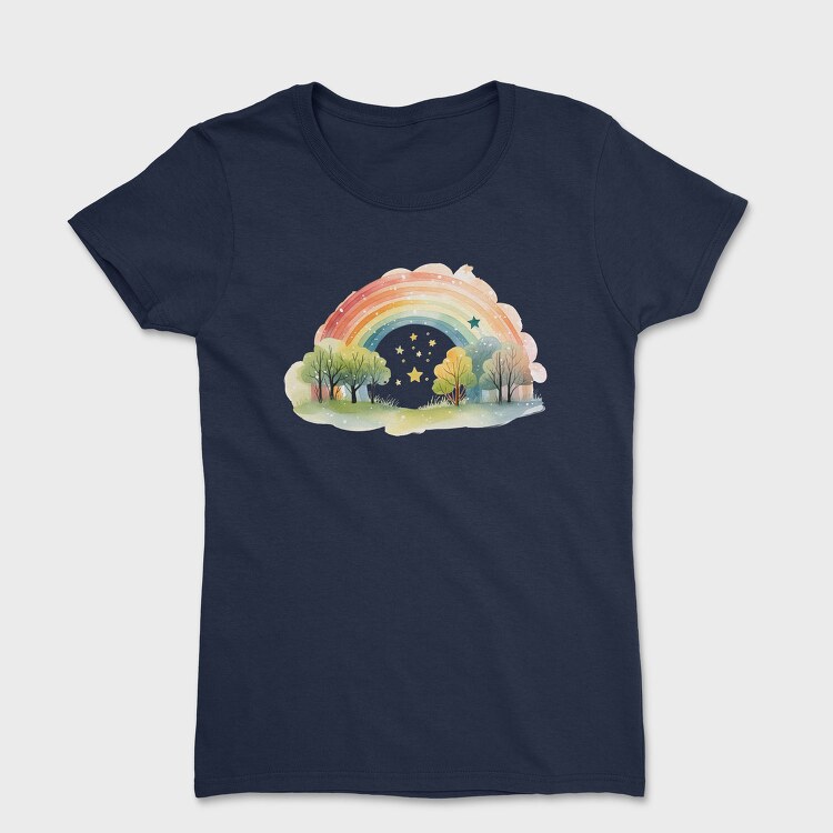 Watercolor Rainbow Fantasy, Tricou Femei