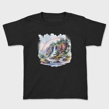 Watercolor Rainbow Mountain, Tricou Copii