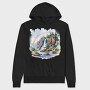 Watercolor Rainbow Mountain, Hanorac Oversize Barbati (Unisex)