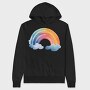 Watercolor Rainbow Sky, Hanorac Oversize Barbati (Unisex)