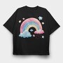 Watercolor Rainbow Stars, Tricou Oversize Barbati (Unisex)