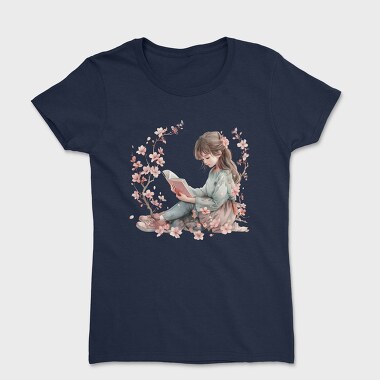 Watercolor Reading Girl, Tricou Femei