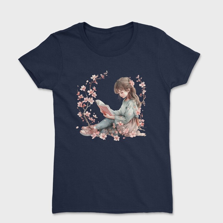 Watercolor Reading Girl, Tricou Femei