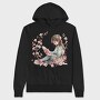 Watercolor Reading Girl, Hanorac Oversize Barbati (Unisex)
