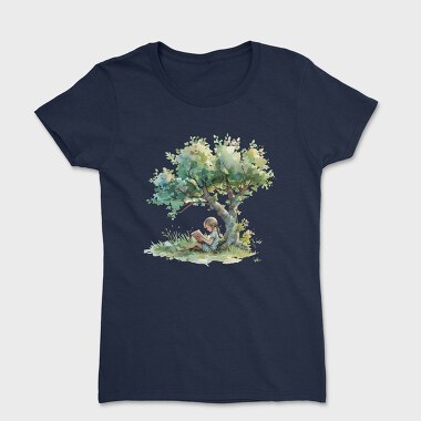 Watercolor Reading Tree, Tricou Femei