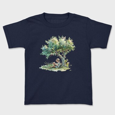 Watercolor Reading Tree, Tricou Copii
