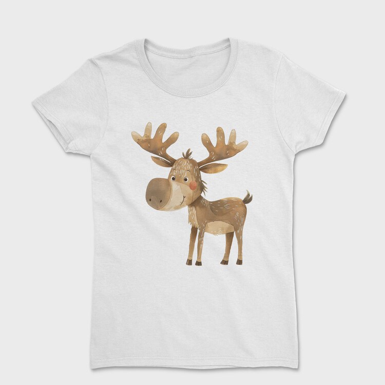 Watercolor Reindeer Boho, Tricou Femei