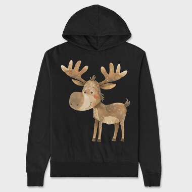 Watercolor Reindeer Boho, Hanorac Oversize Barbati (Unisex)