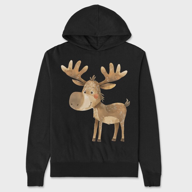 Watercolor Reindeer Boho, Hanorac Oversize Barbati (Unisex)