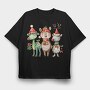Watercolor Reindeer Merry, Tricou Oversize Barbati (Unisex)