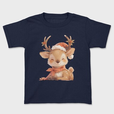 Watercolor Reindeer Santa, Tricou Copii