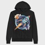 Watercolor Rocket Space, Hanorac Oversize Barbati (Unisex)