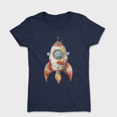Watercolor Rocketship, Tricou Femei