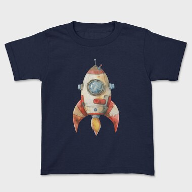 Watercolor Rocketship, Tricou Copii