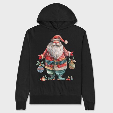 Watercolor Santa Claus, Hanorac Oversize Barbati (Unisex)