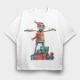 Watercolor Santa Sack, Tricou Oversize Barbati (Unisex)