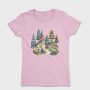 Watercolor Scandinavian Village, Tricou Femei