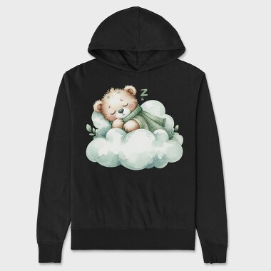 Watercolor Sleeping Teddy, Hanorac Oversize Barbati (Unisex)