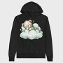 Watercolor Sleeping Teddy, Hanorac Oversize Barbati (Unisex)