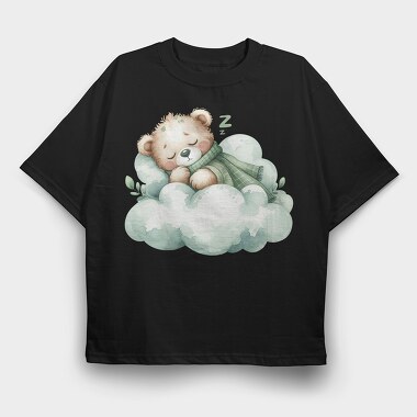 Watercolor Sleeping Teddy, Tricou Oversize Barbati (Unisex)