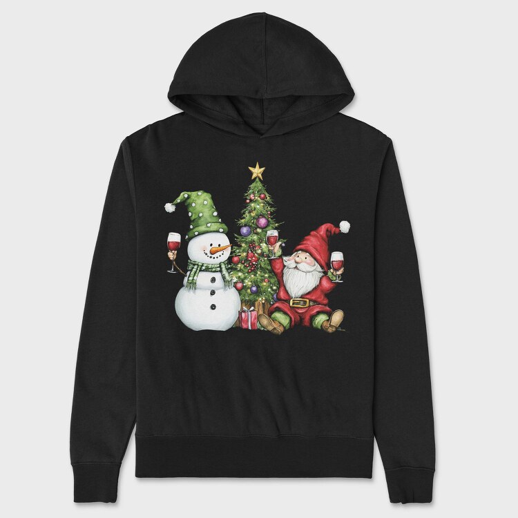 Watercolor Snowman Christmas, Hanorac Oversize Barbati (Unisex)