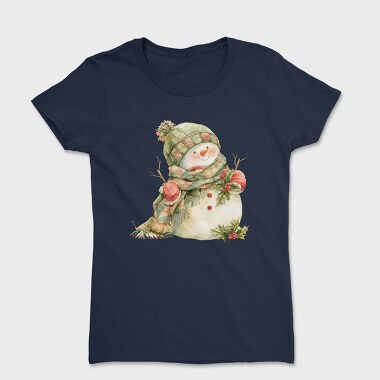 Watercolor Snowman Holly, Tricou Femei
