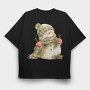 Watercolor Snowman Holly, Tricou Oversize Barbati (Unisex)