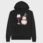 Watercolor Snowman Wine, Hanorac Oversize Barbati (Unisex)
