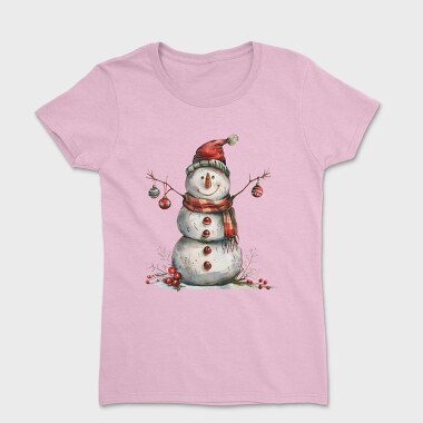 Watercolor Snowman, Tricou Femei