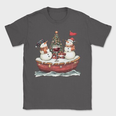 Watercolor Snowmen Wine, Tricou Barbati (Unisex)