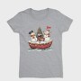 Watercolor Snowmen Wine, Tricou Femei