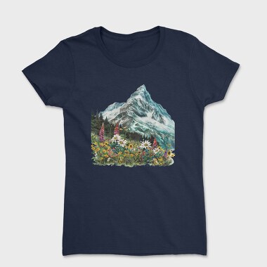 Watercolor Snowy Mountain, Tricou Femei