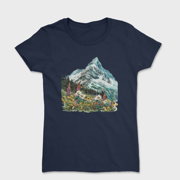 Watercolor Snowy Mountain, Tricou Femei
