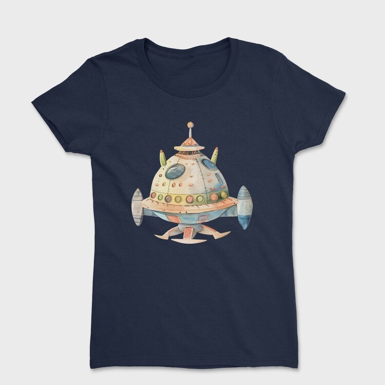 Watercolor Spaceship, Tricou Femei