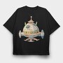Watercolor Spaceship, Tricou Oversize Barbati (Unisex)