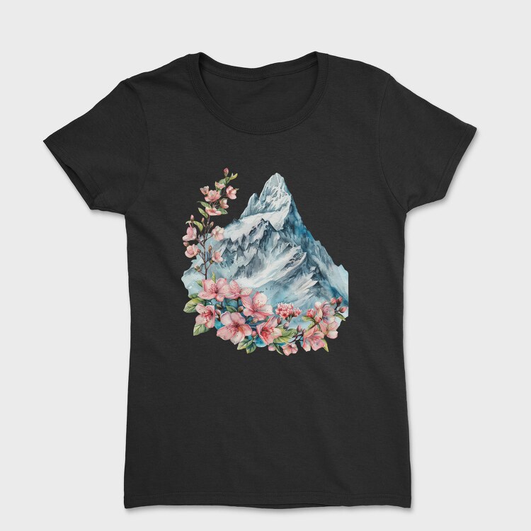 Watercolor Spring Mountain, Tricou Femei