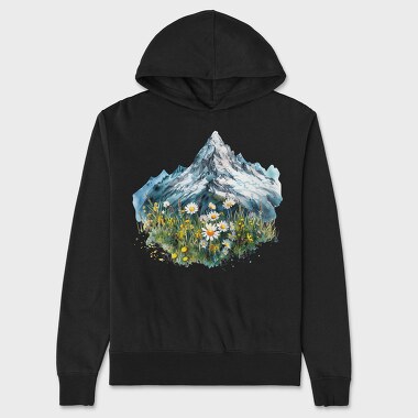 Watercolor Spring Mtn, Hanorac Oversize Barbati (Unisex)