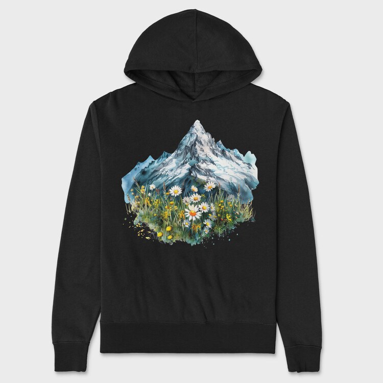 Watercolor Spring Mtn, Hanorac Oversize Barbati (Unisex)