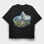 Watercolor Spring Mtn, Tricou Oversize Barbati (Unisex)