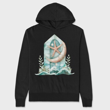 Watercolor Starfish Ocean, Hanorac Oversize Barbati (Unisex)