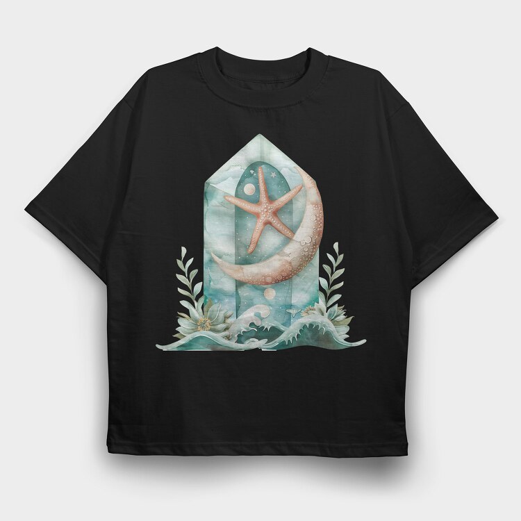 Watercolor Starfish Ocean, Tricou Oversize Barbati (Unisex)