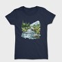 Watercolor Stream Mountain, Tricou Femei