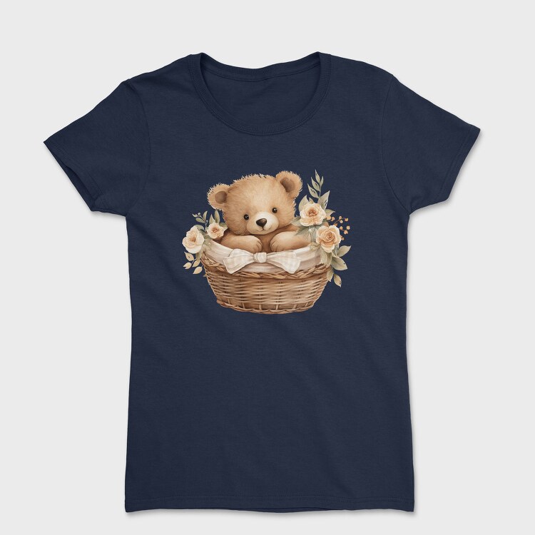 Watercolor Teddy Basket, Tricou Femei