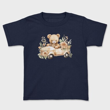 Watercolor Teddy Car, Tricou Copii