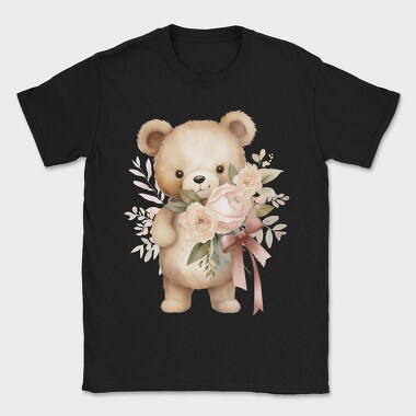 Watercolor Teddy Flowers, Tricou Barbati (Unisex)
