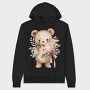 Watercolor Teddy Flowers, Hanorac Oversize Barbati (Unisex)