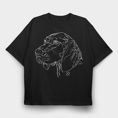 Chalk Dog Face Deutsch Kurzhaar, Tricou Oversize Barbati (Unisex)