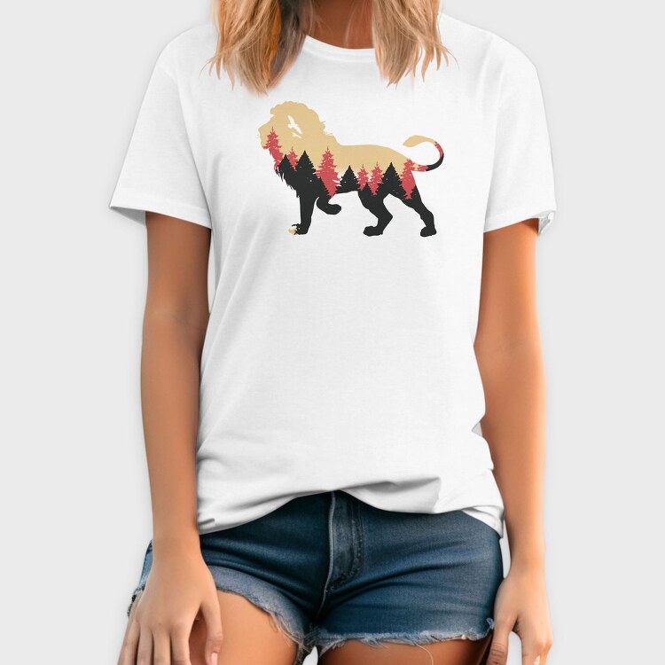 Lion Forest Silhouette, Tricou Barbati (Unisex)
